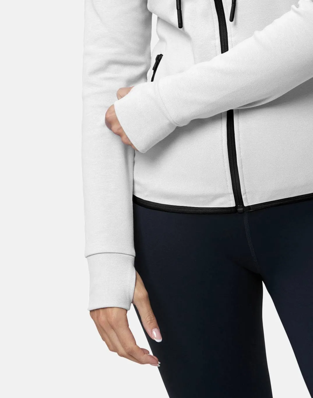 Gym Coffee Chill Zip Hoodie (Womens) - Ultra White
