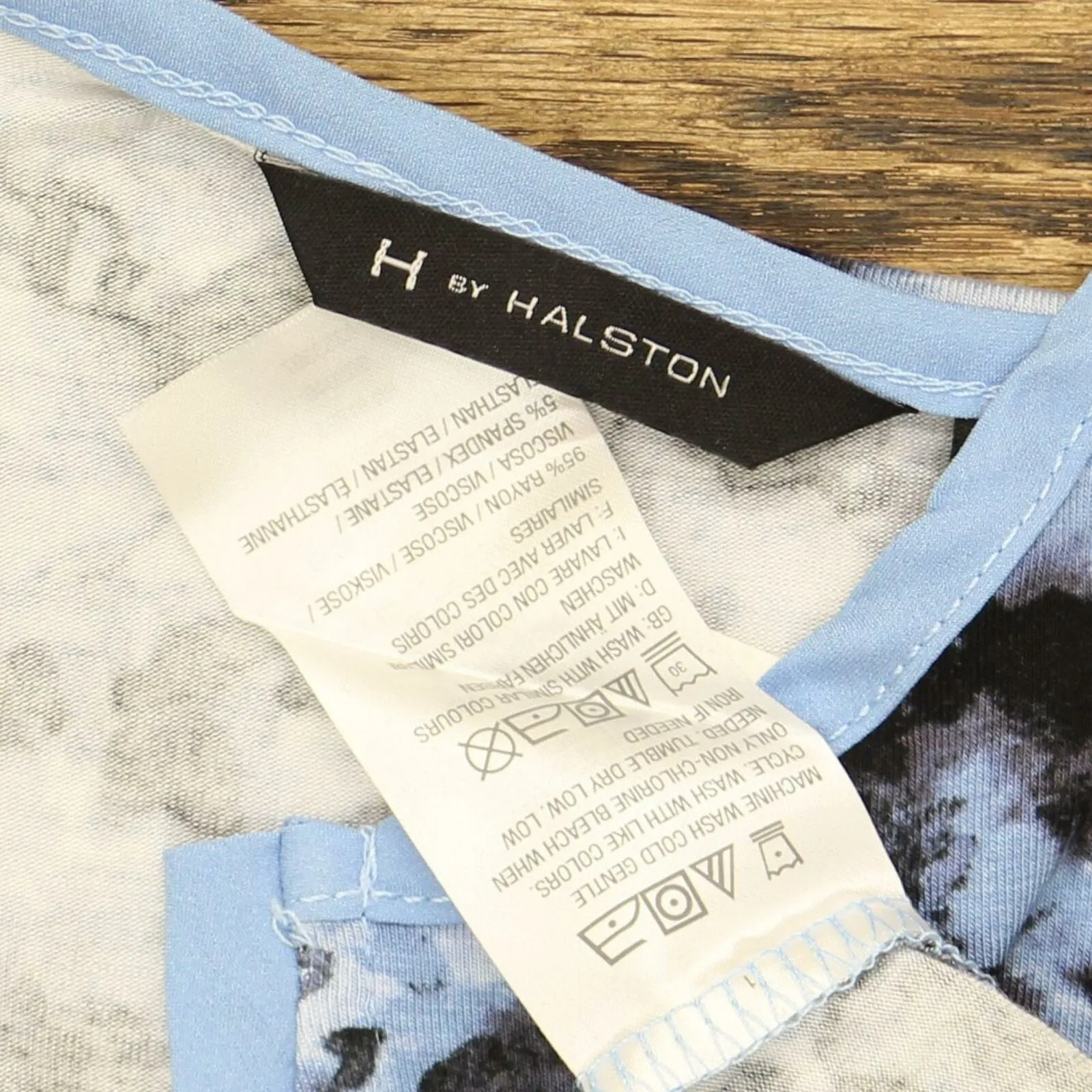 H by Halston Women's Abstract Floral Split-Neck Knit Top