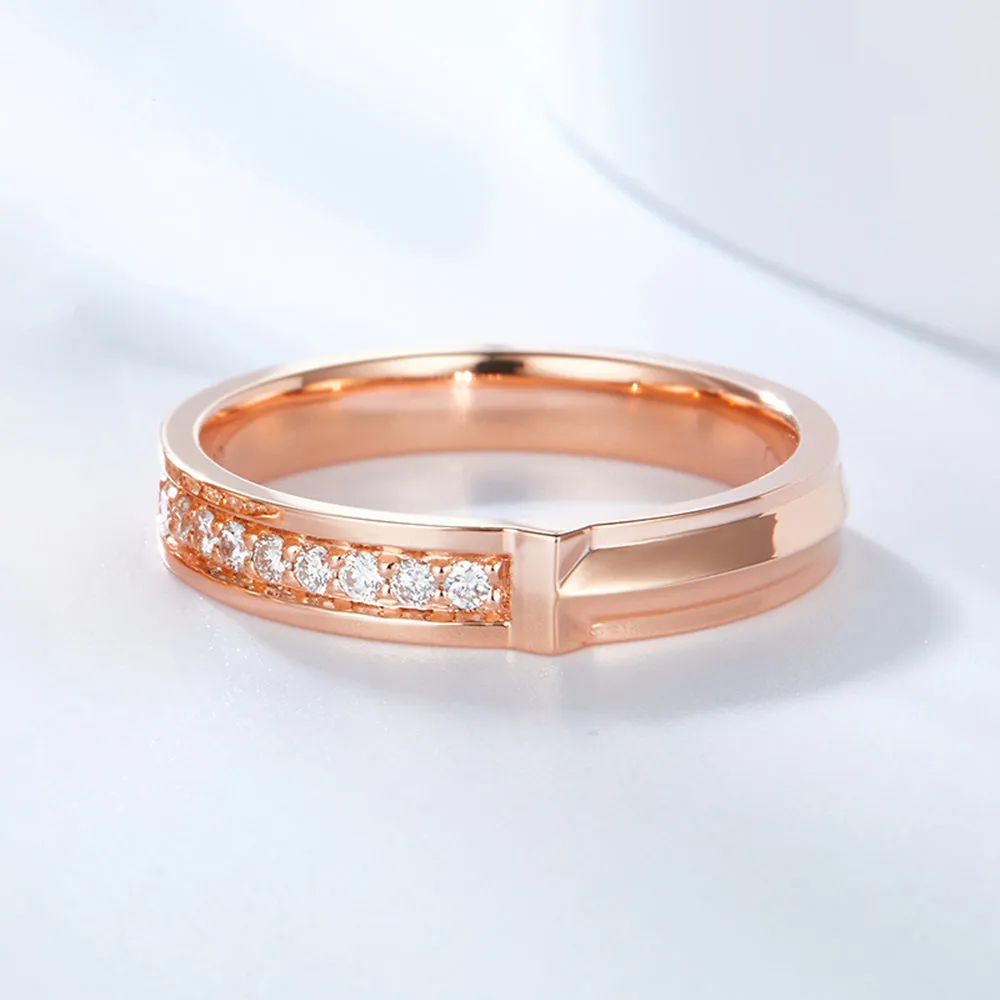 Half Eternity Diamonds Couple Wedding Rings