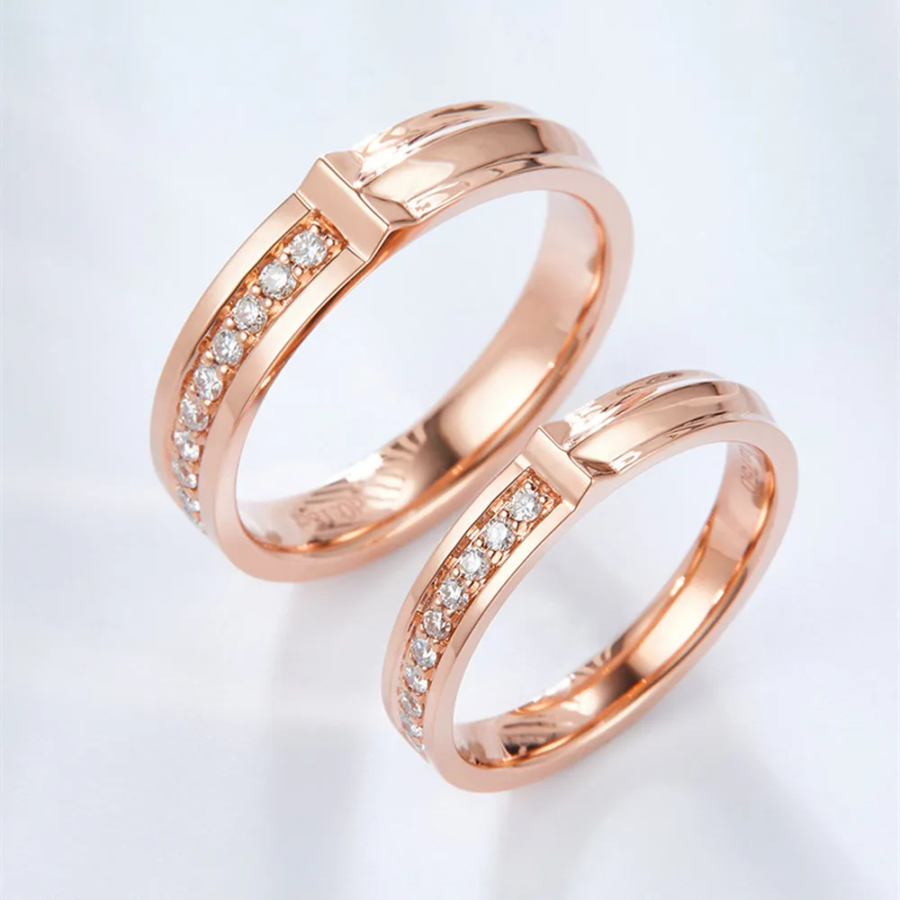 Half Eternity Diamonds Couple Wedding Rings