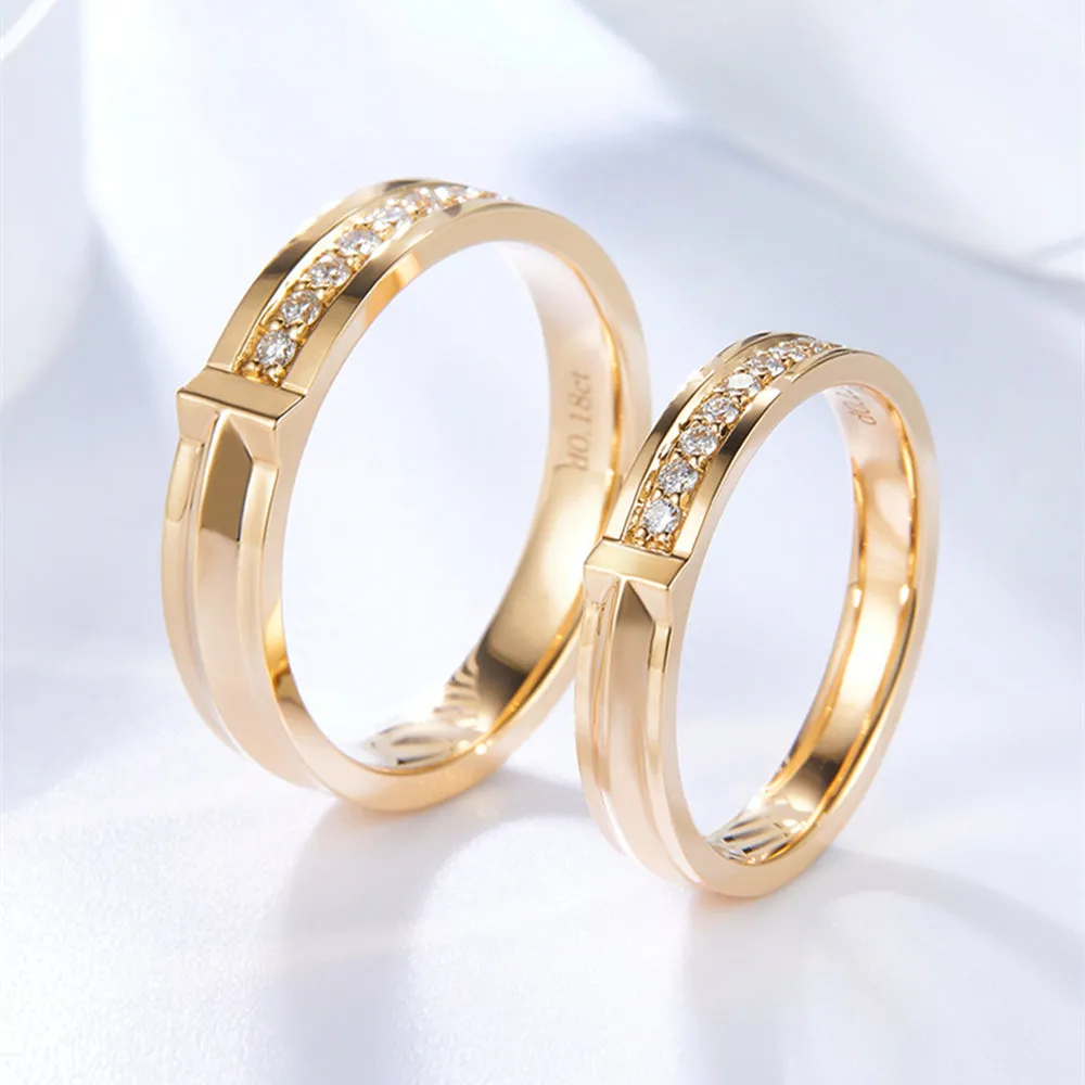 Half Eternity Diamonds Couple Wedding Rings