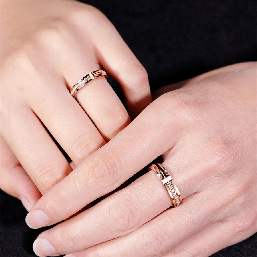 Half Eternity Diamonds Couple Wedding Rings