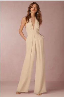 Halter Luxe™ | Women's Colorful Wide Leg Jumpsuit | Lightweight Fabric, Adjustable Neckline & Flattering Fit