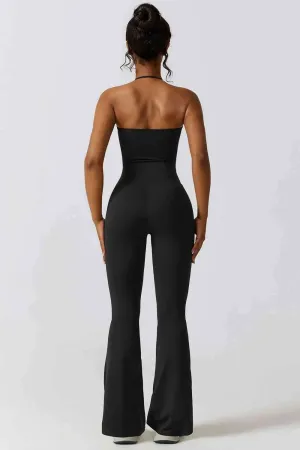 Halter Neck Flare Sport Jumpsuit