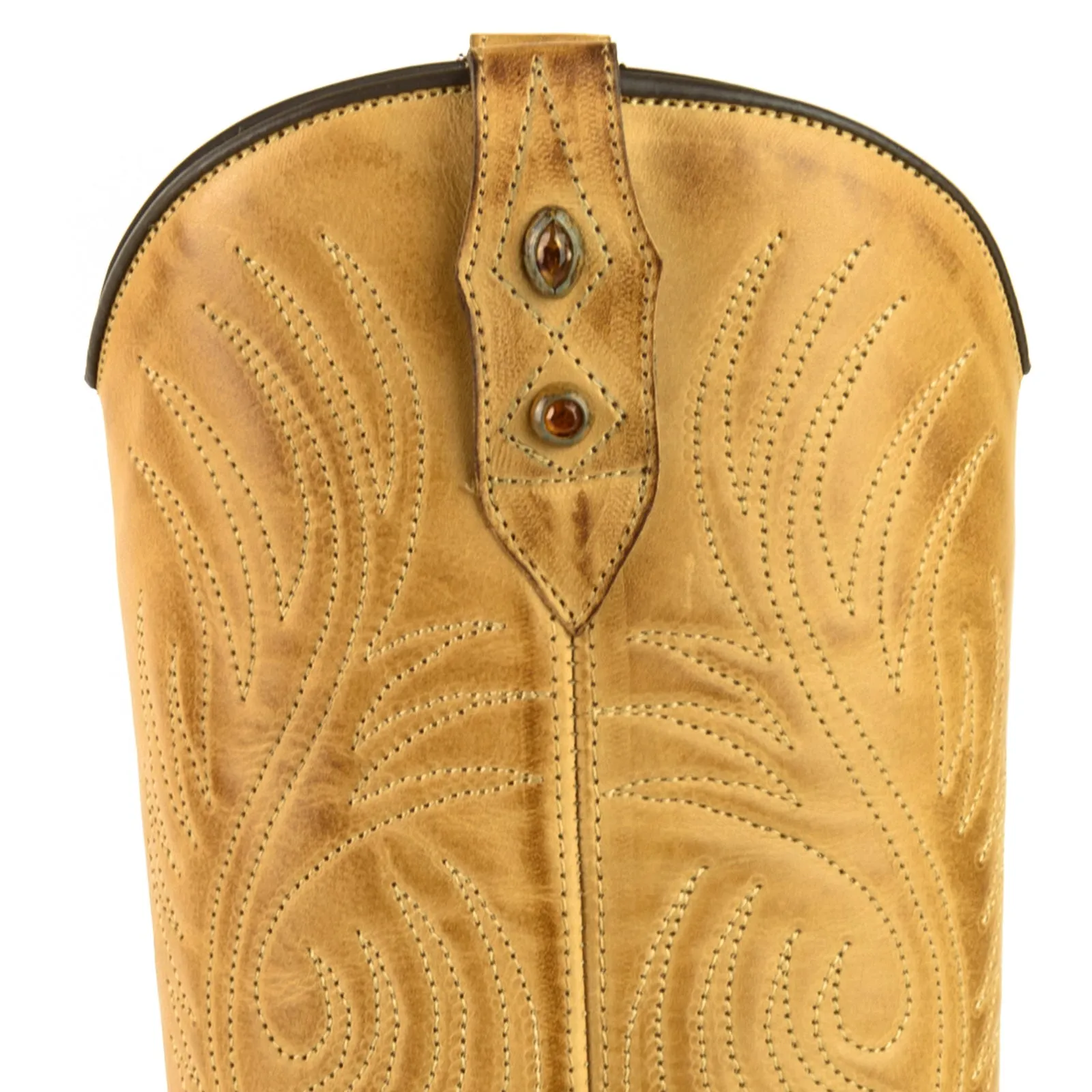 Handmade Women's Cowboy Country Western Boots Yellow Leather 2536 