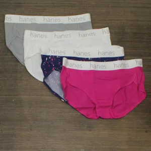 Hanes Premium Women's 4pk Boyfriend Hipster Briefs EE41FA Colors May Vary M