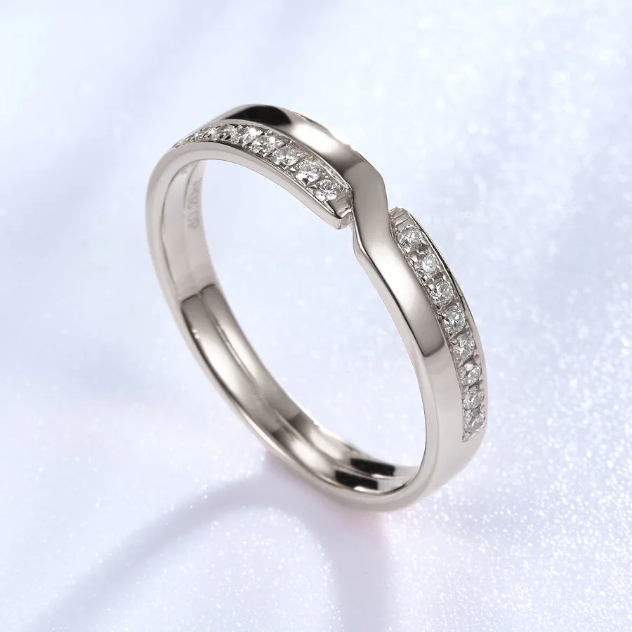 His and Her Two-Layer Diamond Wedding Ring Set