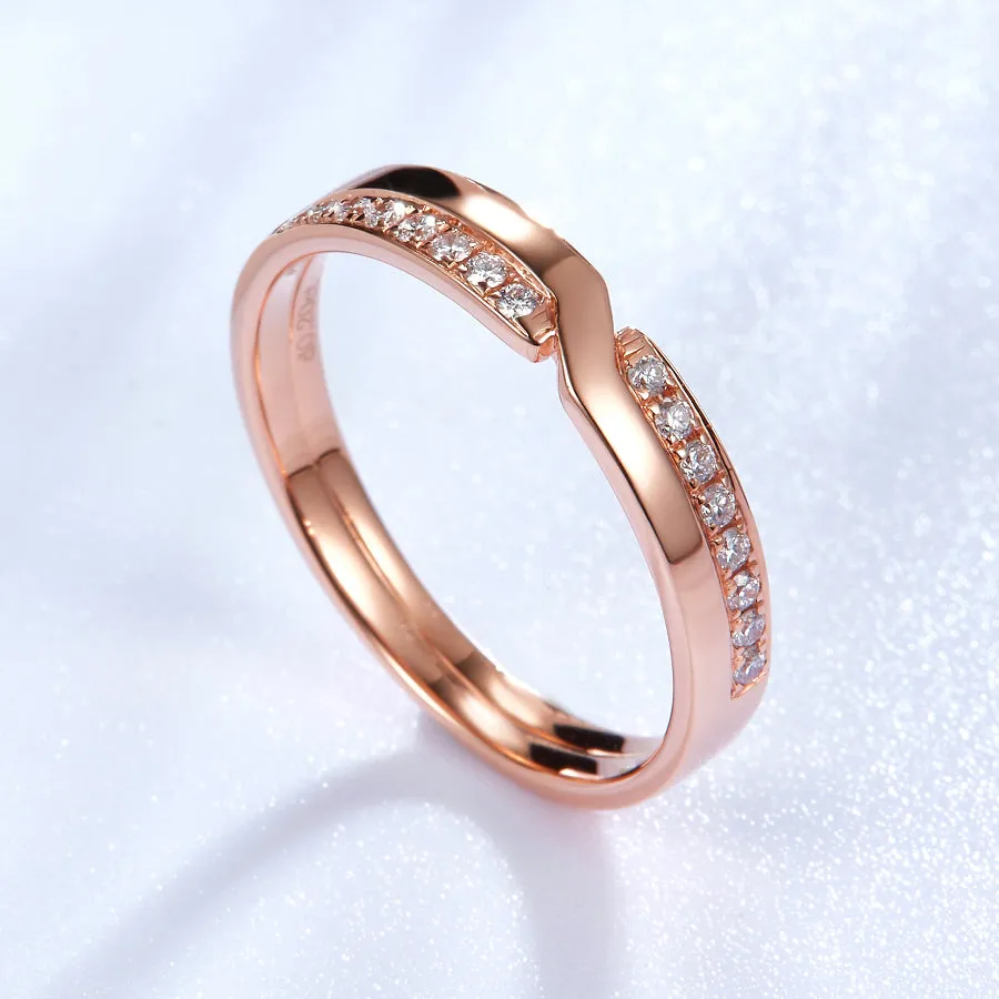 His and Her Two-Layer Diamond Wedding Ring Set