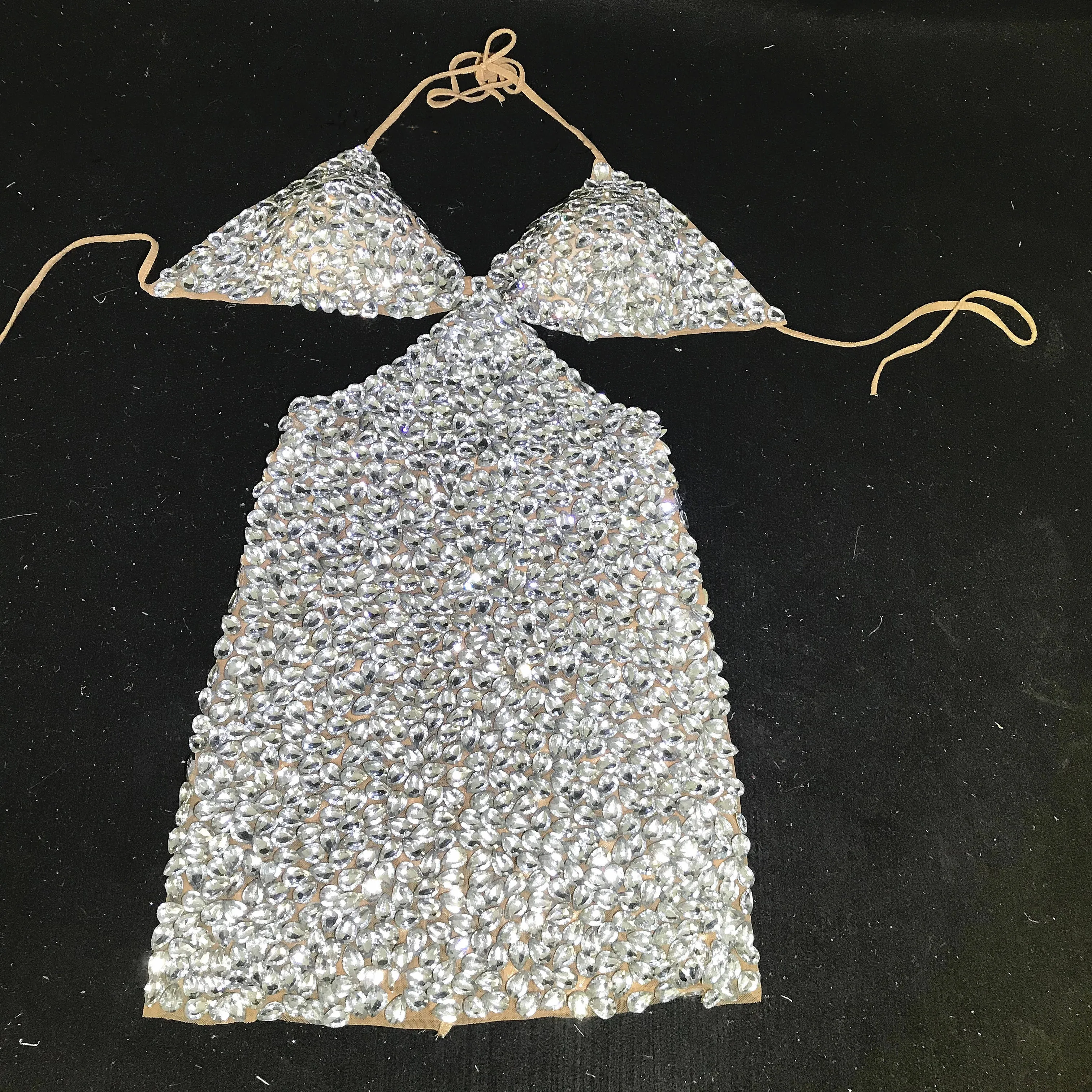 Hollow Out Sexy Rhinestones Dress
