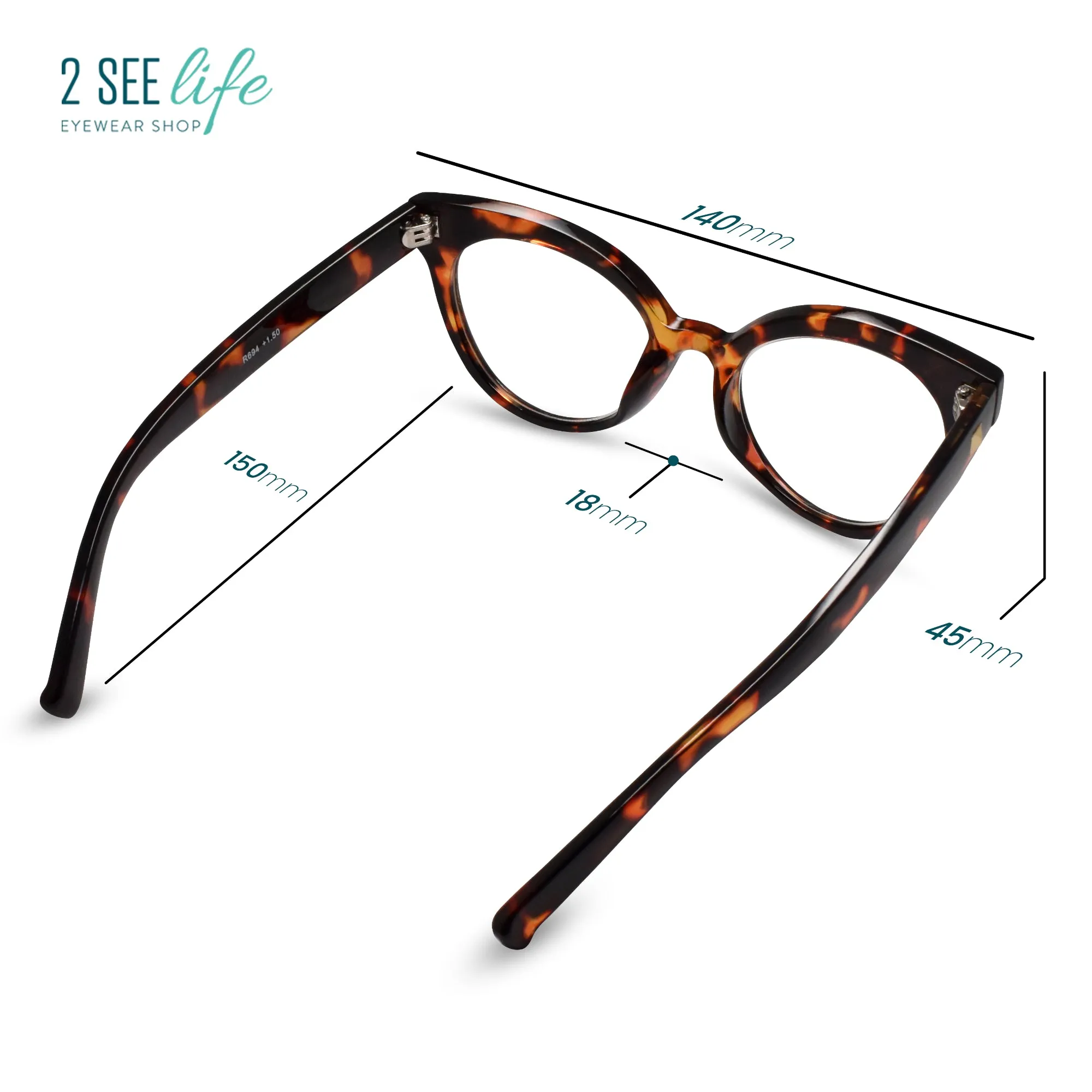 Horn Rim Cateye Reading Glasses for Women | R-694