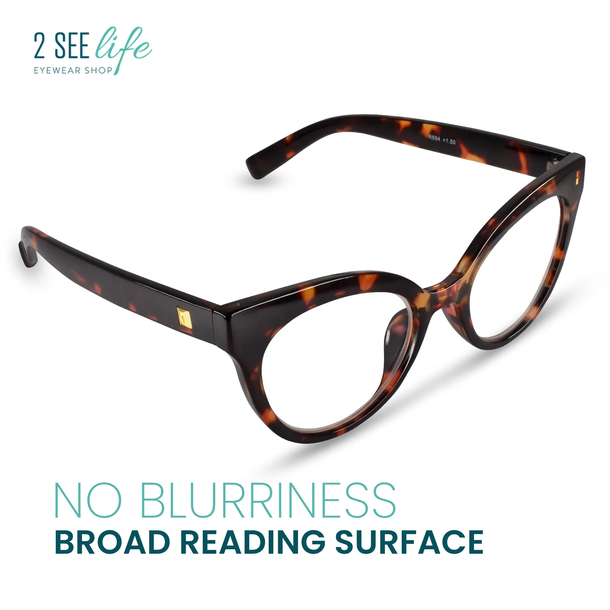 Horn Rim Cateye Reading Glasses for Women | R-694