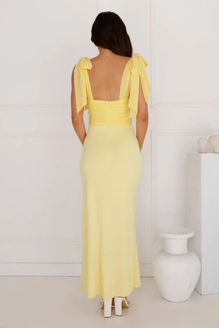 Illuminating Love Mesh Maxi Dress Yellow