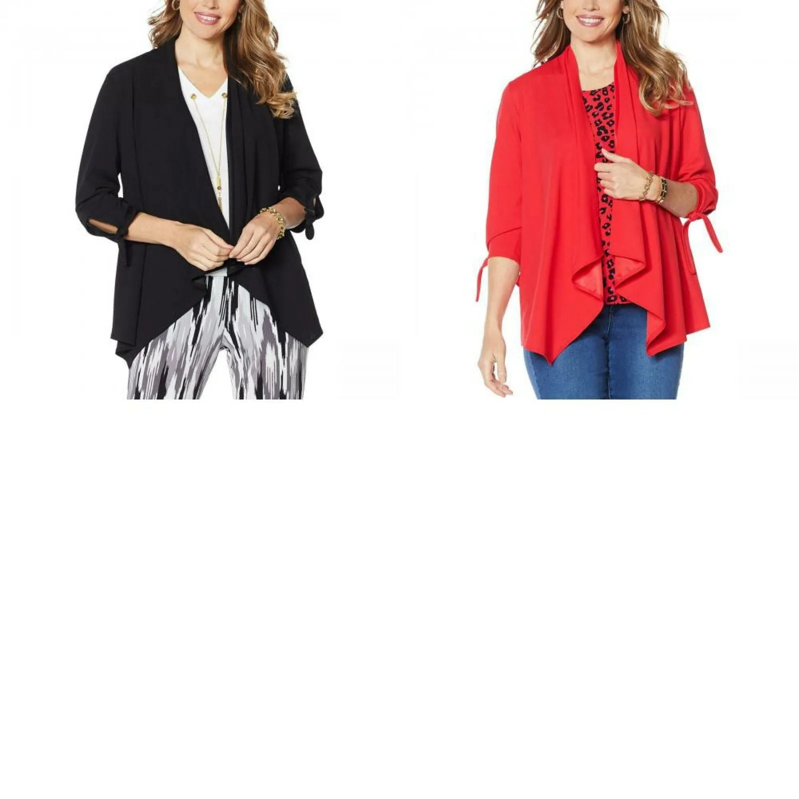 IMAN Women's Plus Size City Chic Tie Sleeve Jacket