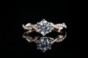 INTERLACE DIAMOND TWIG ROSE GOLD ENGAGEMENT RING