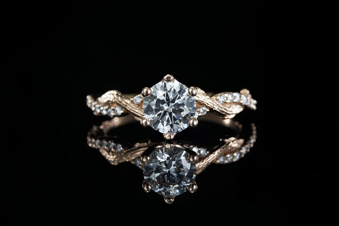 INTERLACE DIAMOND TWIG ROSE GOLD ENGAGEMENT RING