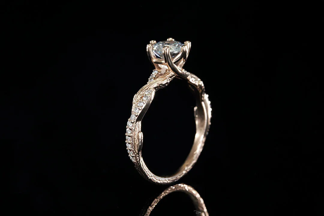 INTERLACE DIAMOND TWIG ROSE GOLD ENGAGEMENT RING