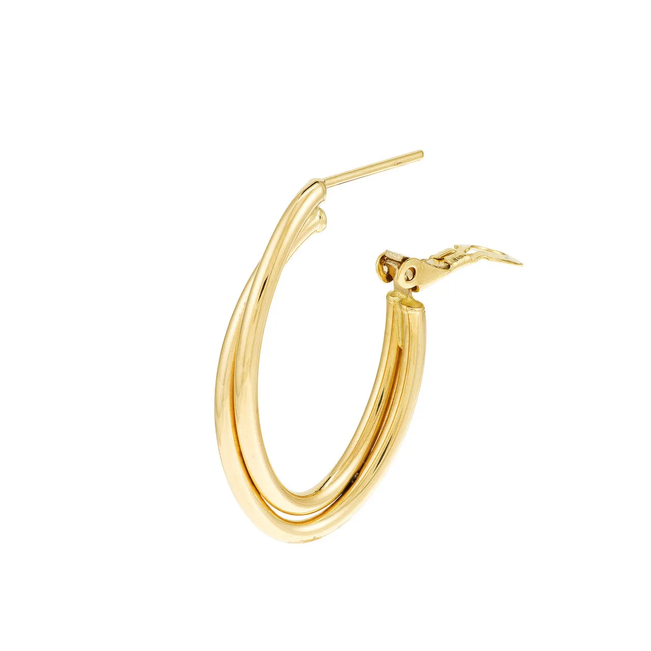 Interwoven Tube Oval Hoops with Omega Clip