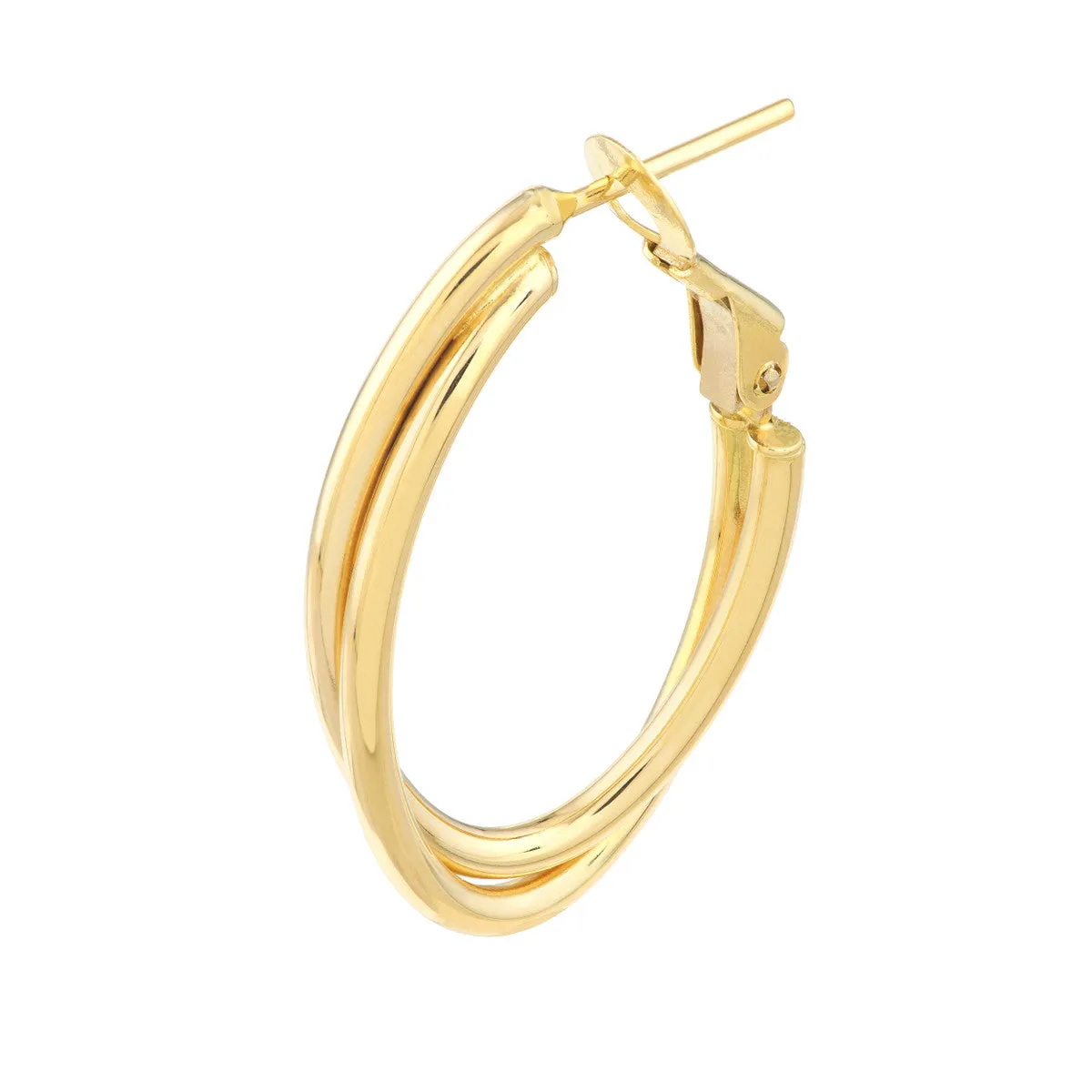 Interwoven Tube Oval Hoops with Omega Clip