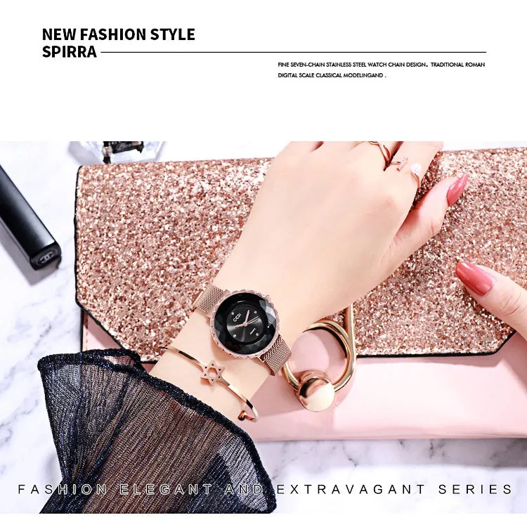 Irregular Dial Mesh Strap Women's Watch