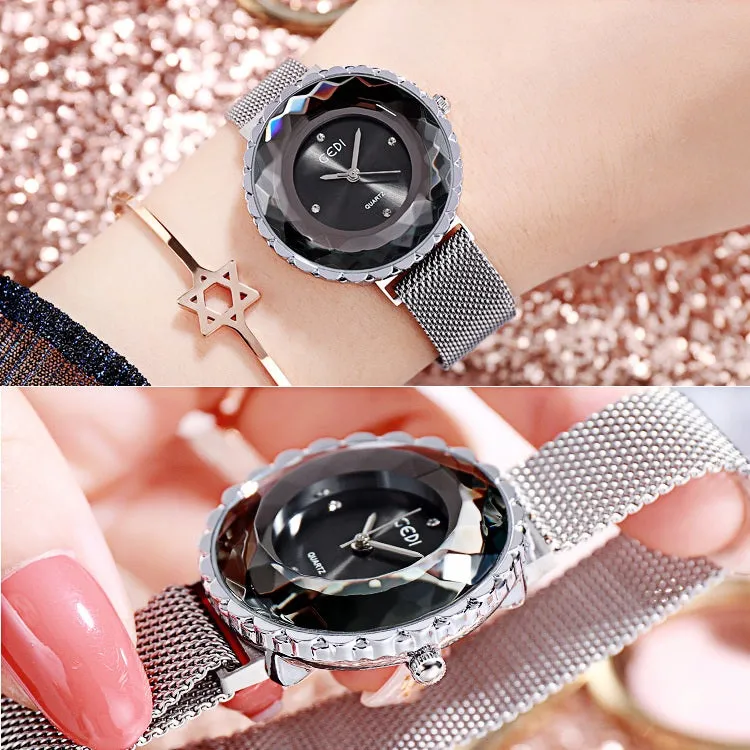 Irregular Dial Mesh Strap Women's Watch