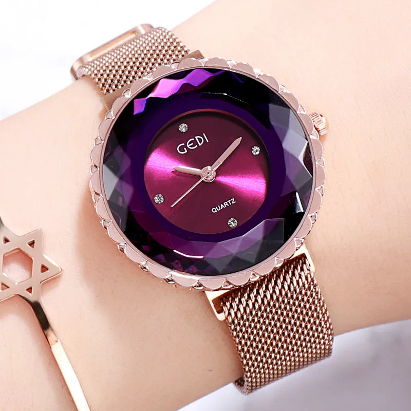 Irregular Dial Mesh Strap Women's Watch