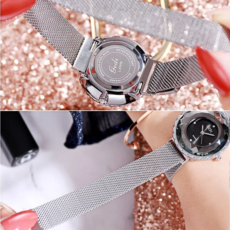 Irregular Dial Mesh Strap Women's Watch