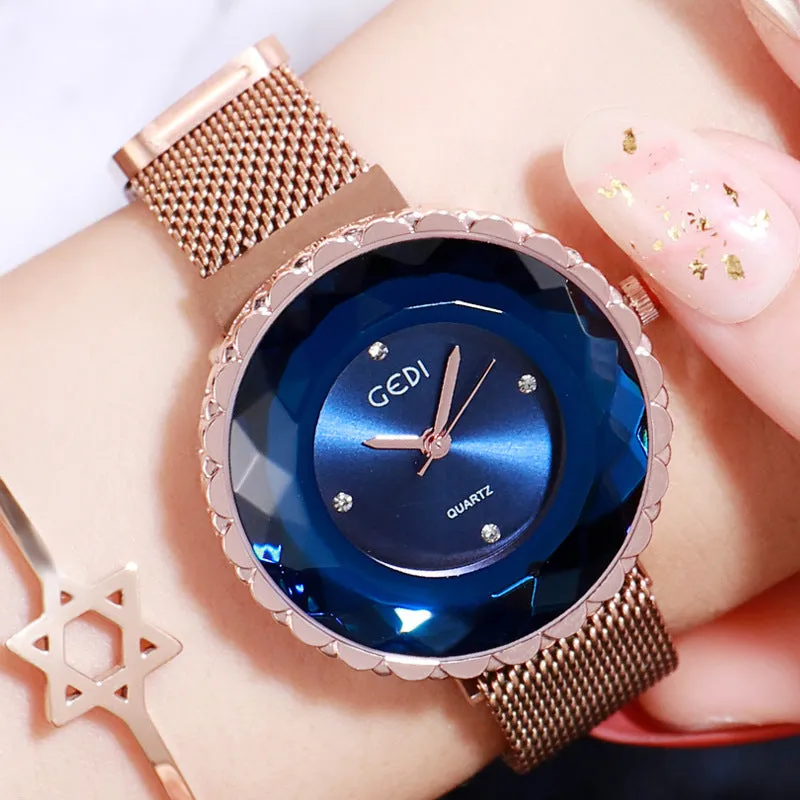 Irregular Dial Mesh Strap Women's Watch