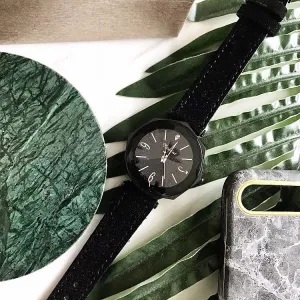 Irregular Frame Fur Strap Women's Watch