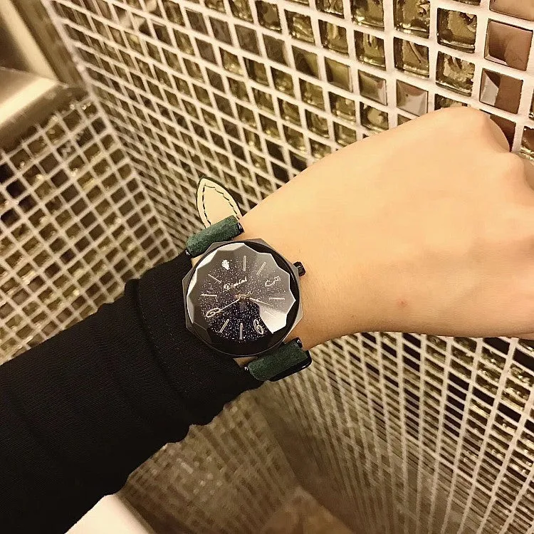 Irregular Frame Fur Strap Women's Watch