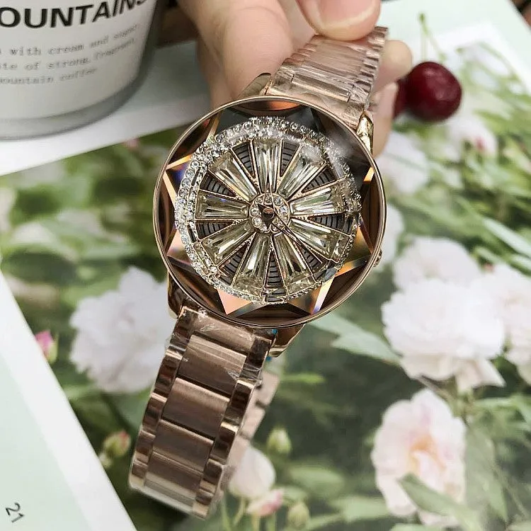 Irregular Mirror Rotatable Dial Women's Watch