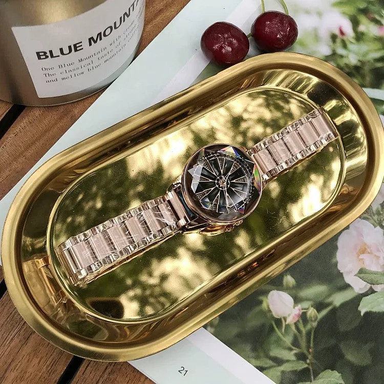 Irregular Mirror Rotatable Dial Women's Watch