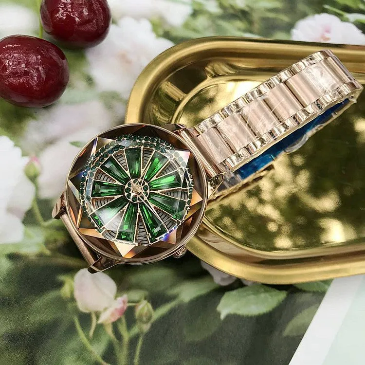 Irregular Mirror Rotatable Dial Women's Watch