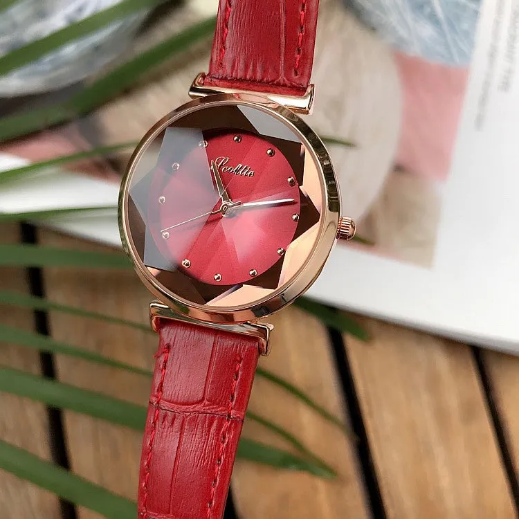 Irregular Mirror With Scale Women's Watch