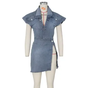 It Girl Denim Mini Skirt Set