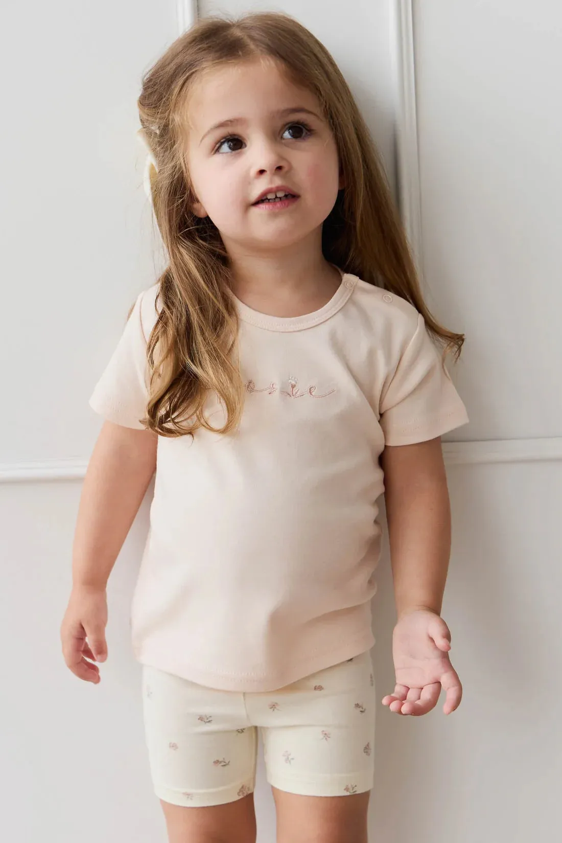 Jamie Kay Pima Cotton Aude Oversized Tee - Ballet Pink Posie