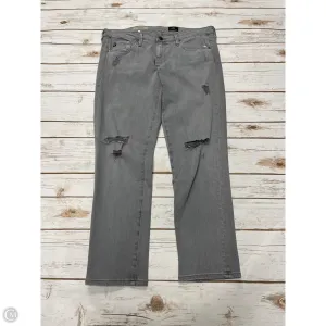 Jeans Cropped By Adriano Goldschmied In Grey Denim, Size: 8