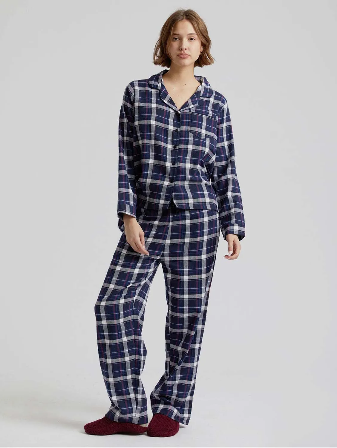 Jim Jam Women's Organic Cotton Pyjama Set | Dark Navy