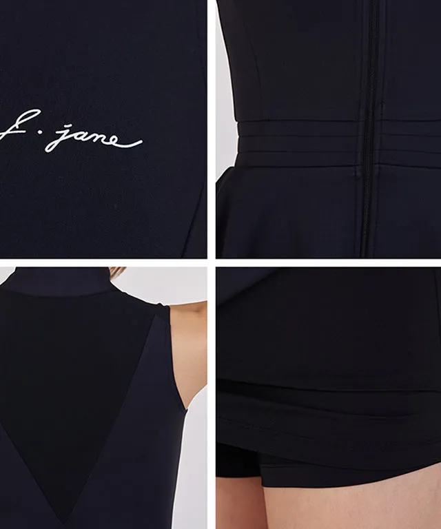 J.Jane Zipper Double Flared One Piece - Black