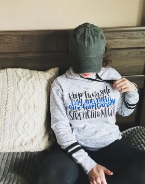 Keep Him Safe Day and Night © Ladies Mélange Fleece Hoodie (TBL)