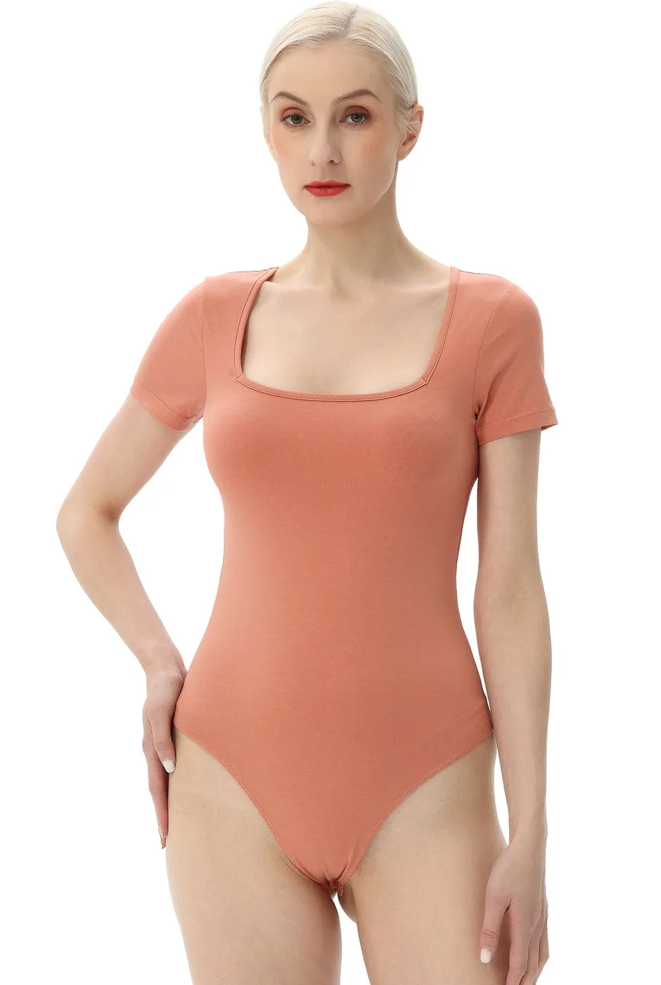 Kimi   Kai Women's Square Neck Basic Bodysuit
