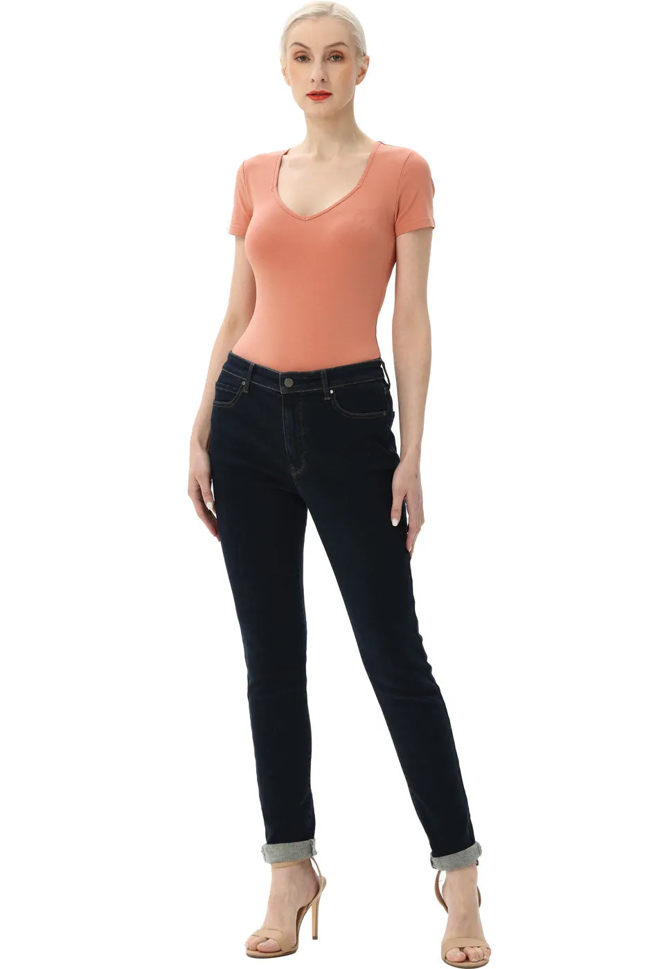Kimi   Kai Women's Sweetheart Neck Basic Bodysuit