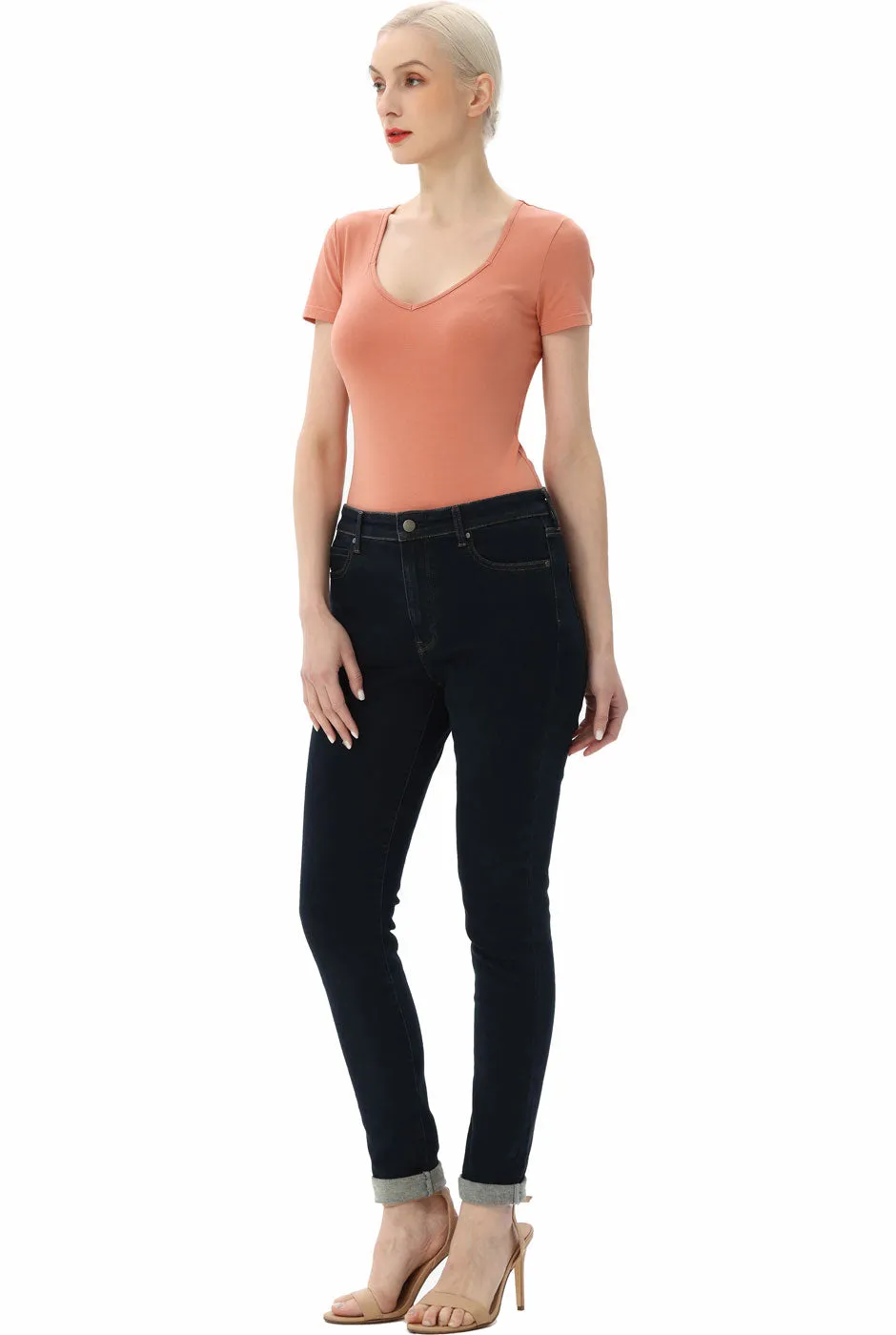 Kimi   Kai Women's Sweetheart Neck Basic Bodysuit