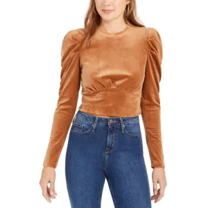 Kit   Sky Women's Junior Fit Velvet Puff-Sleeve Top