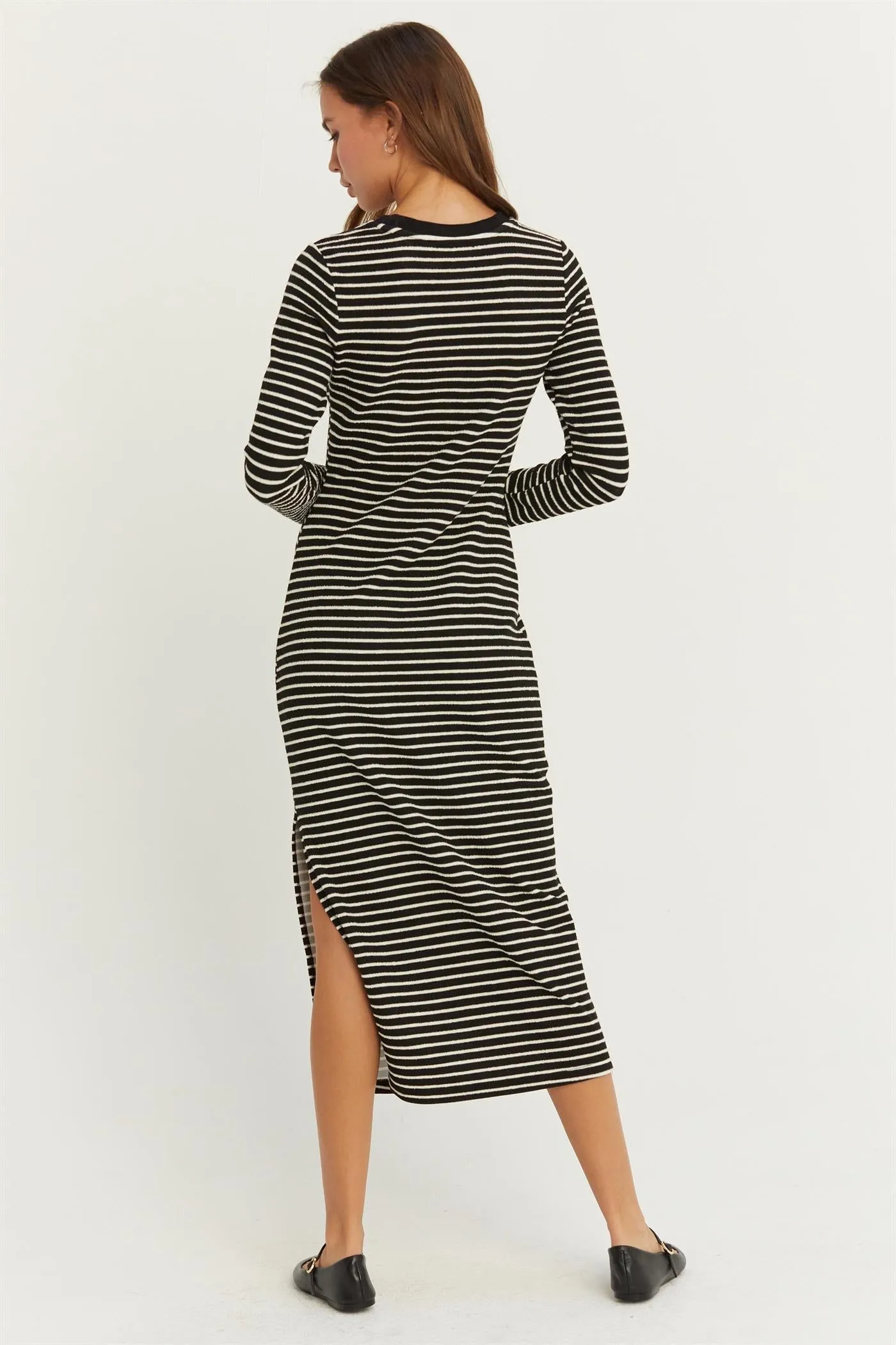 Knit Striped Midi Dress