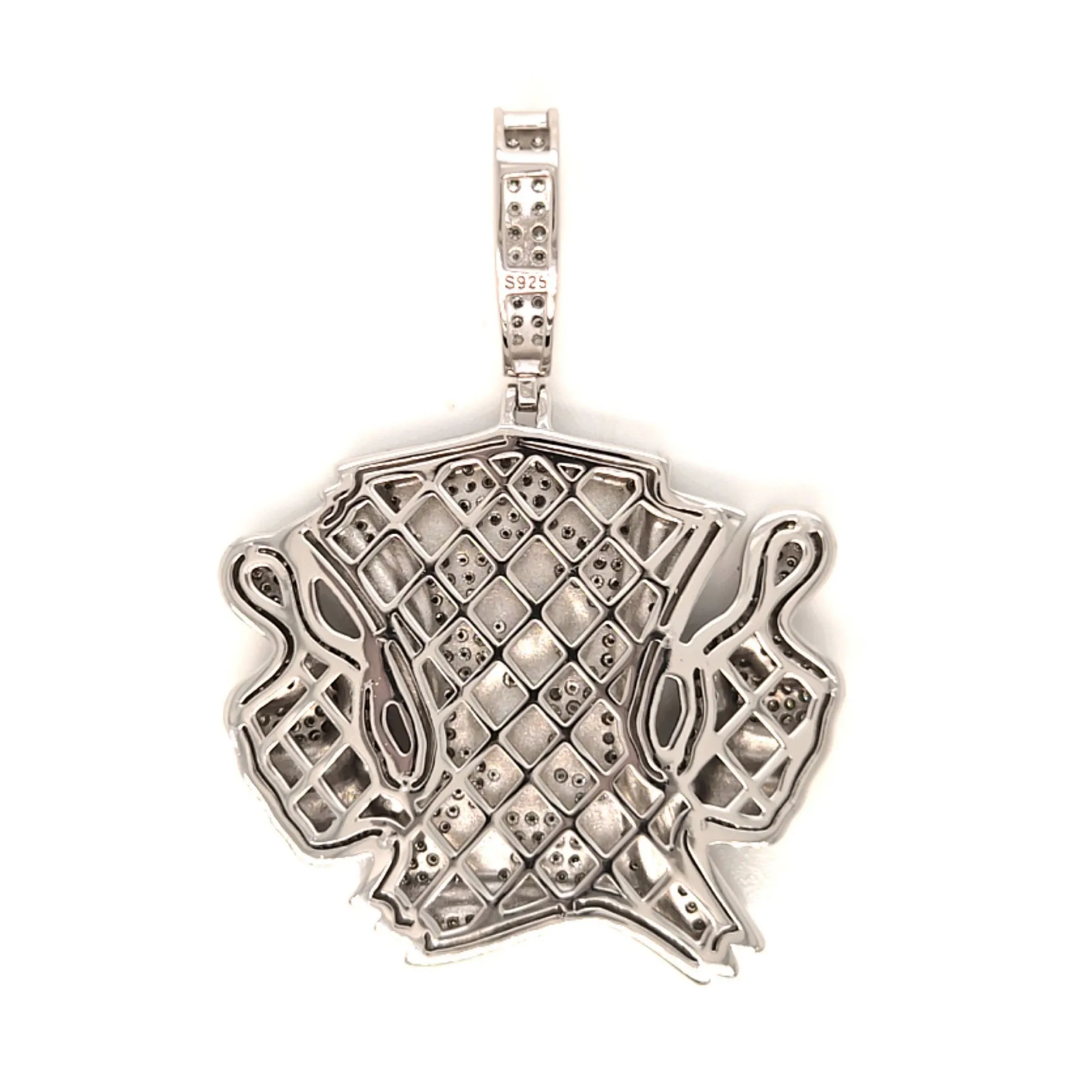 Lab-Created Moissanite Like Money Dollars Two Tone 14k Gold Plated and Sterling 925 Pendant Charm - M400119