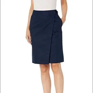 Lacoste Women's Twill Wrap Skirt, Navy Blue, 40 Z286-26