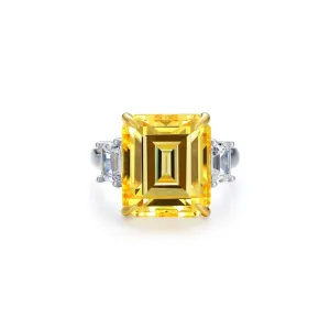 Lafonn Simulated Diamond & Canary 3-Stone Engagement Ring 8R024CAT05