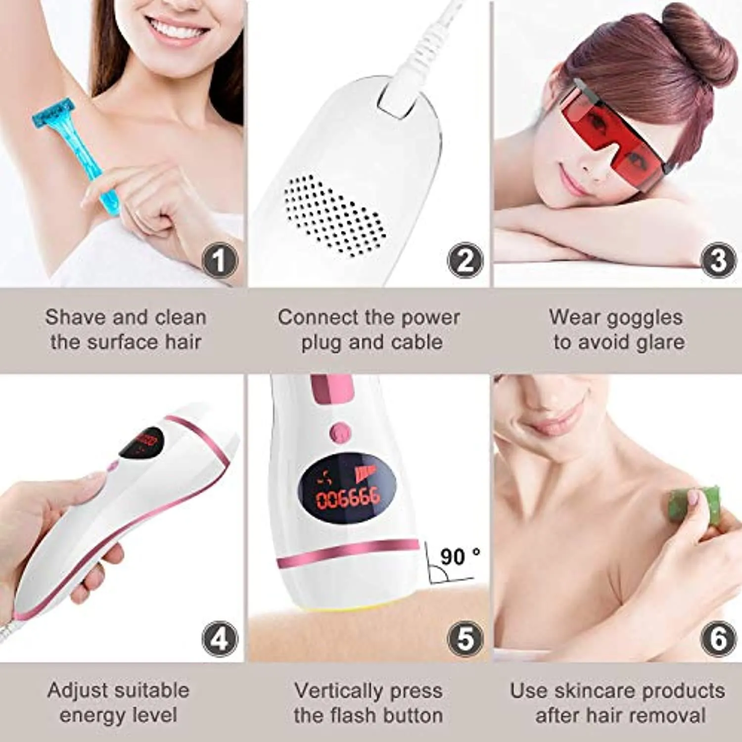 Laser Hair Removal IPL Hair Removal for Women and men Permanent Painless At-Home Device Upgraded to 999,900 Flashes for Face Armpits Legs Arms Bikini Line