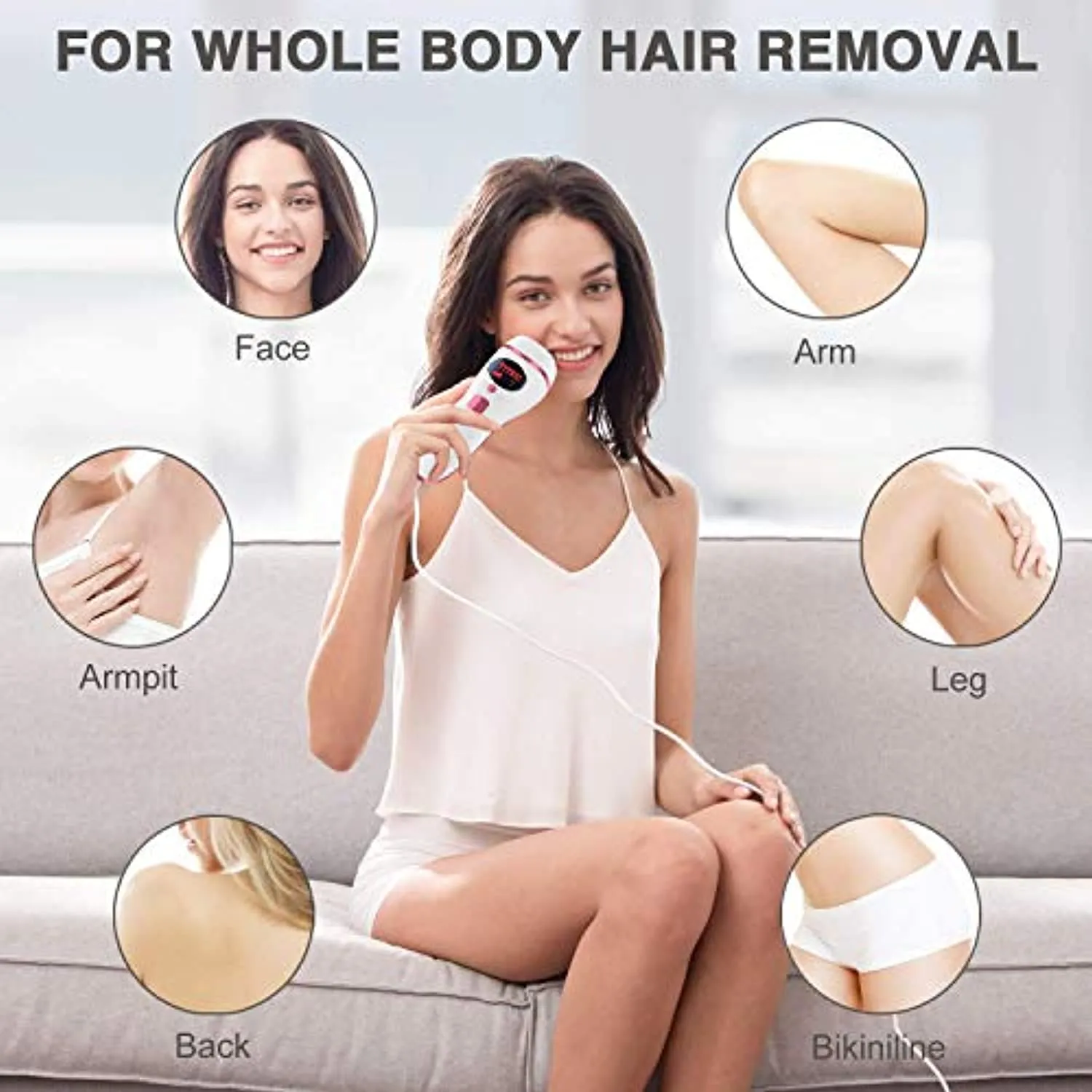Laser Hair Removal IPL Hair Removal for Women and men Permanent Painless At-Home Device Upgraded to 999,900 Flashes for Face Armpits Legs Arms Bikini Line