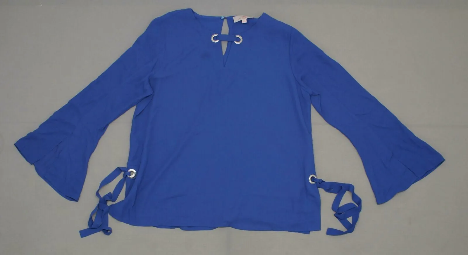 Laurie Felt Women's Blouse with Link Neck Detail Cobalt Blue Large